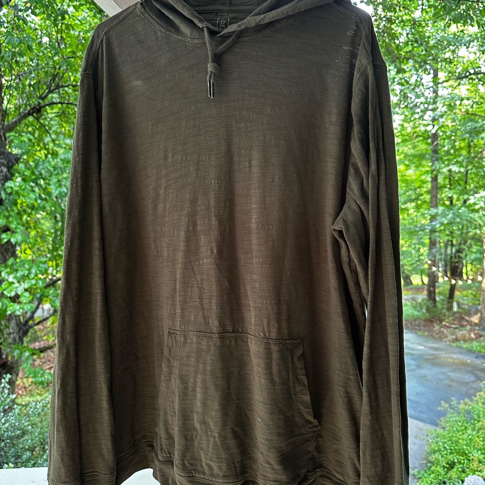 Brown Hooded Long Sleeve Shirt